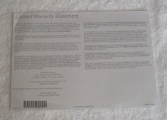 Sony Limited Warranty Statement